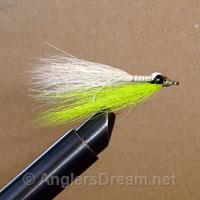 Clouser Shallow Chartreuse/White