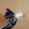 Wooly Bugger White Crystal Black Tail Beadhead