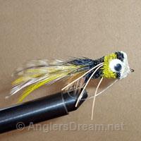 Bass Hair Popper Black/Yellow Rubberlegs