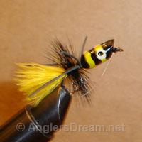Bluegill Popper Black/Yellow Rubber Leg