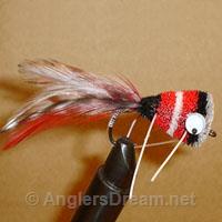 Bass Hair Popper Black/Red Rubberlegs