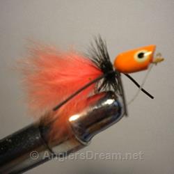 Bluegill Popper Orange/Black Rubberlegs